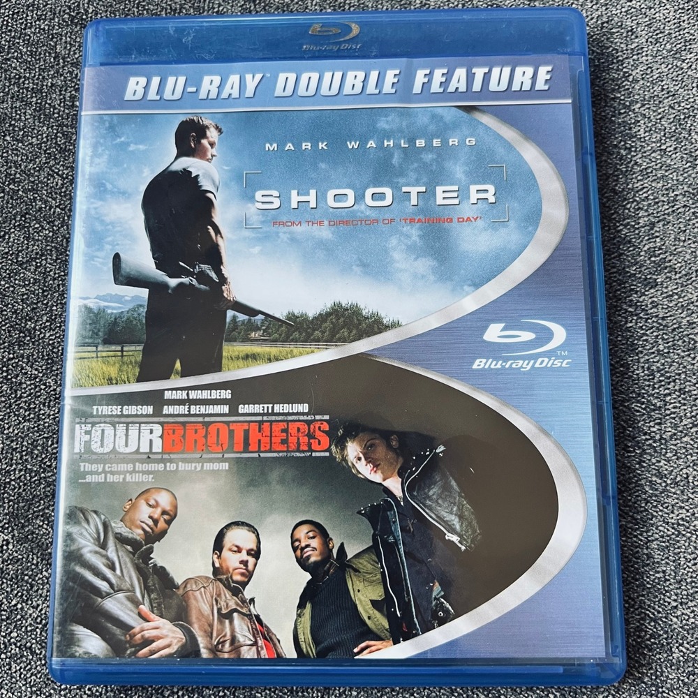Paramount Blu-ray Double Feature Shooter Four Brothers Mark Wahlberg Action Set